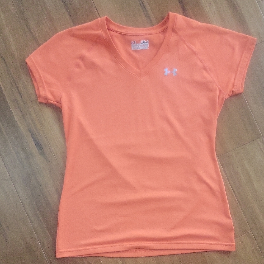 Under Armour Women's Bright Orange V-Neck Tee